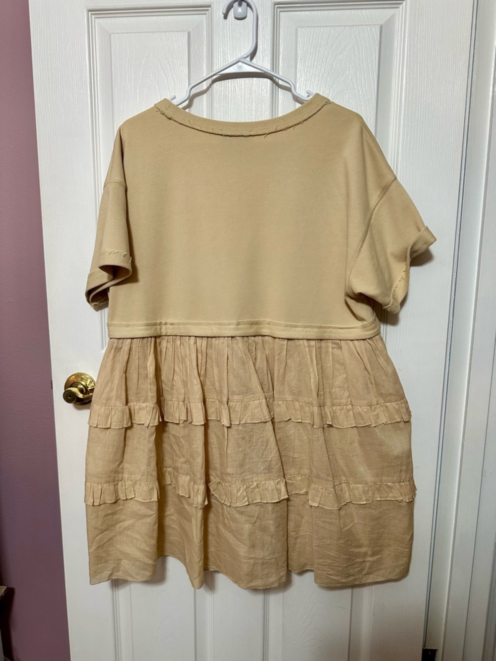 Hudson Gray Large Tiered Ruffle Tunic Dress in Camel/Tan - Picture 6 of 6